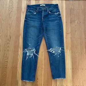 Moussy dark wash ripped jeans, size 25